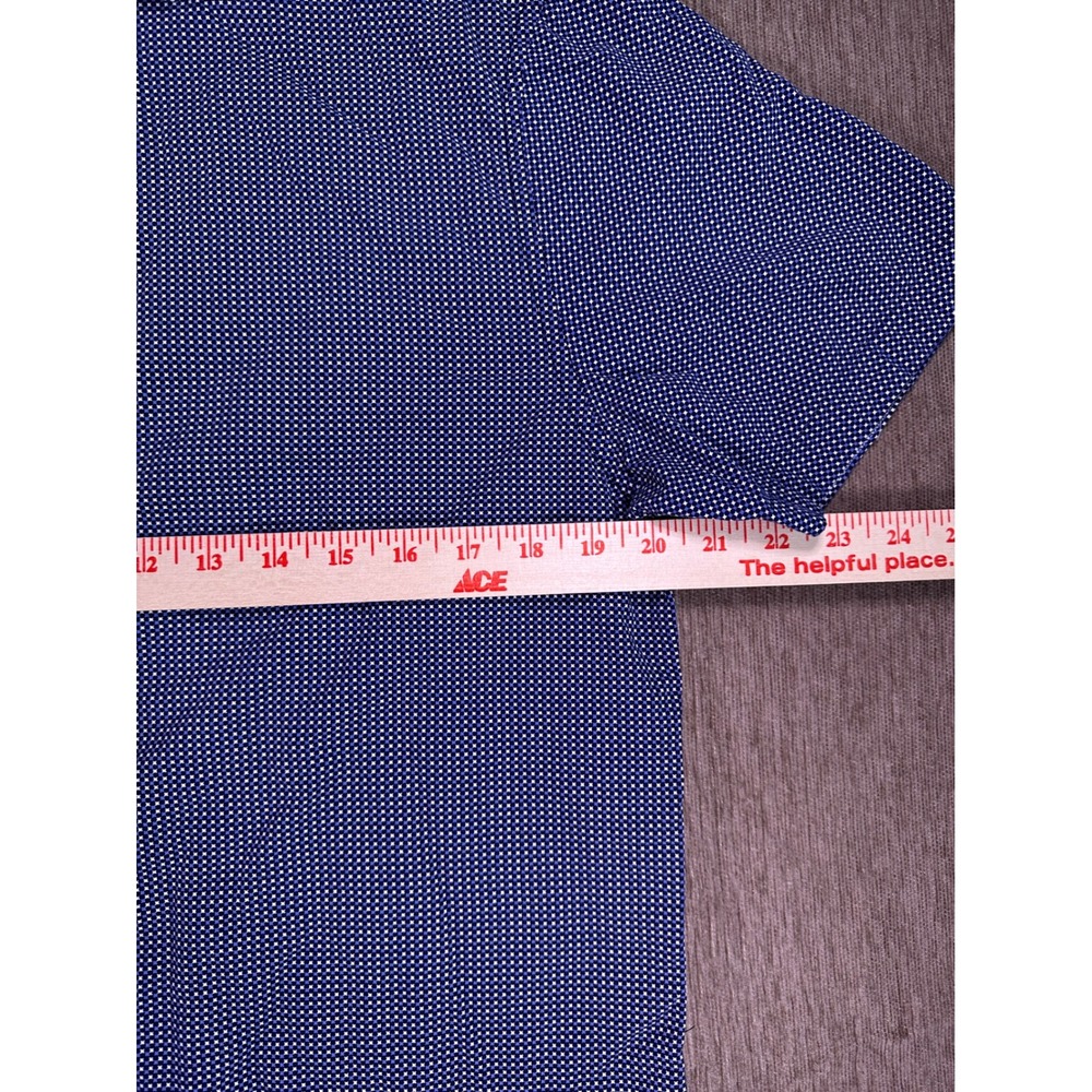 Denim & Flower Ricky Singh Mens Blue Geometric Print Short Sleeve Shirt Slim L - Picture 4 of 10